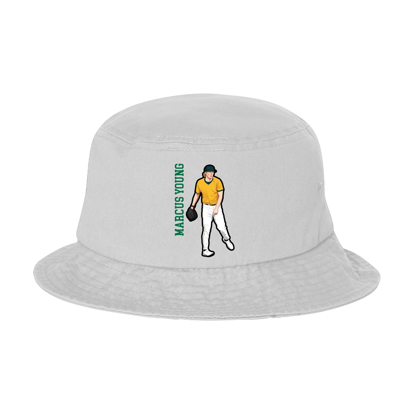 Bucket Cap — Name Vertical in White