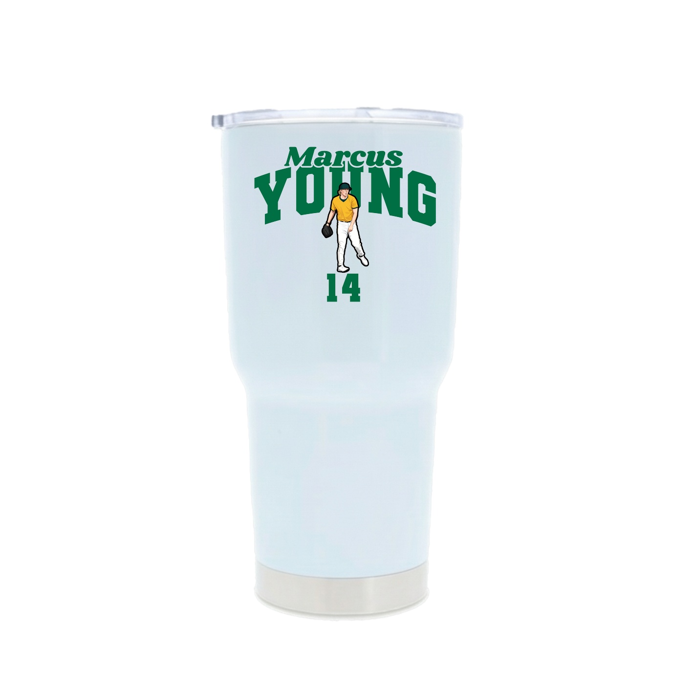 30oz Stainless Steel Tumbler — Signature Arch in White