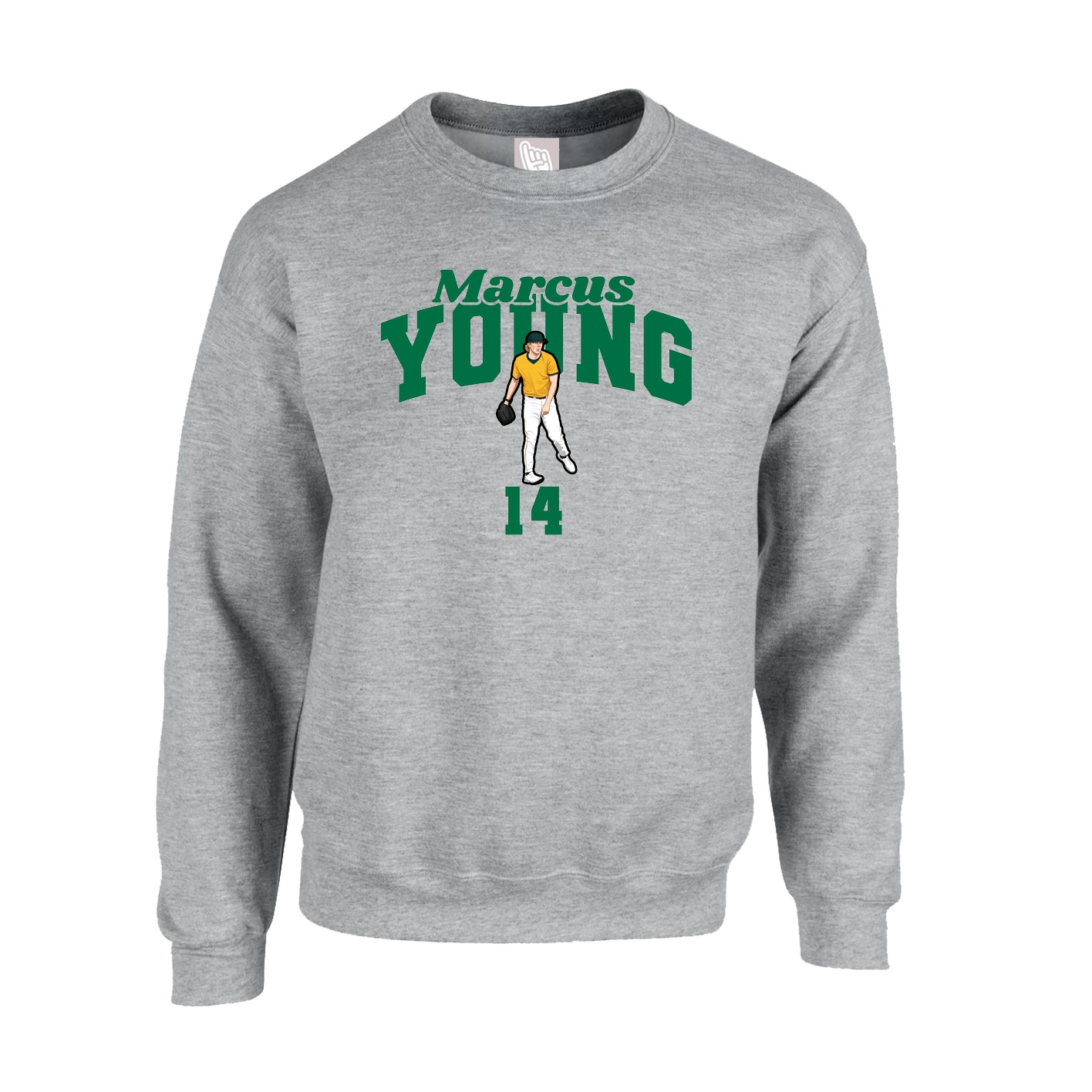 Fleece Crew — Signature Arch in Grey