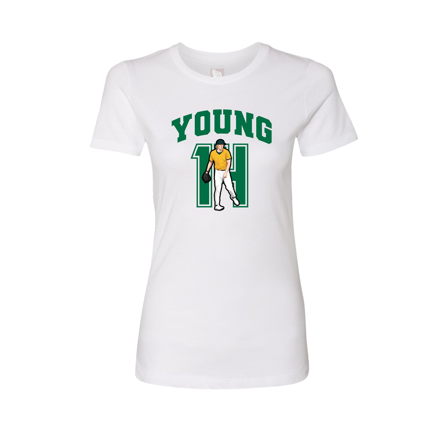 Fitted Women's Tee — Number in White