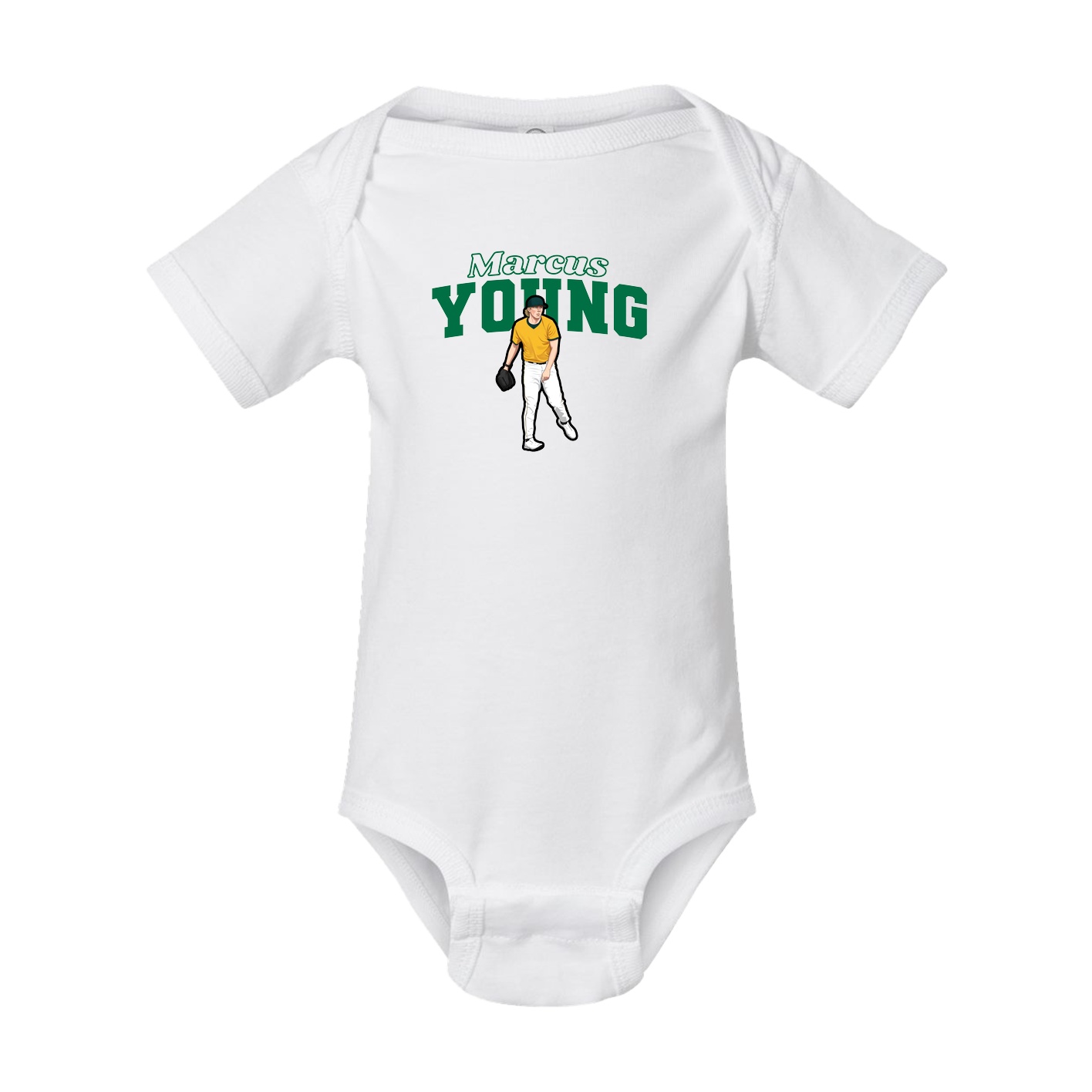 Baby Onesie — Name Arch in White
