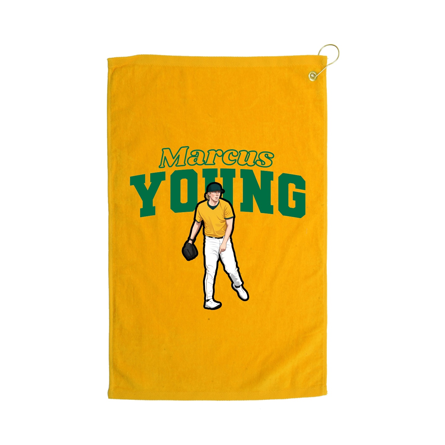 Golf Towel — Name Arch in Gold