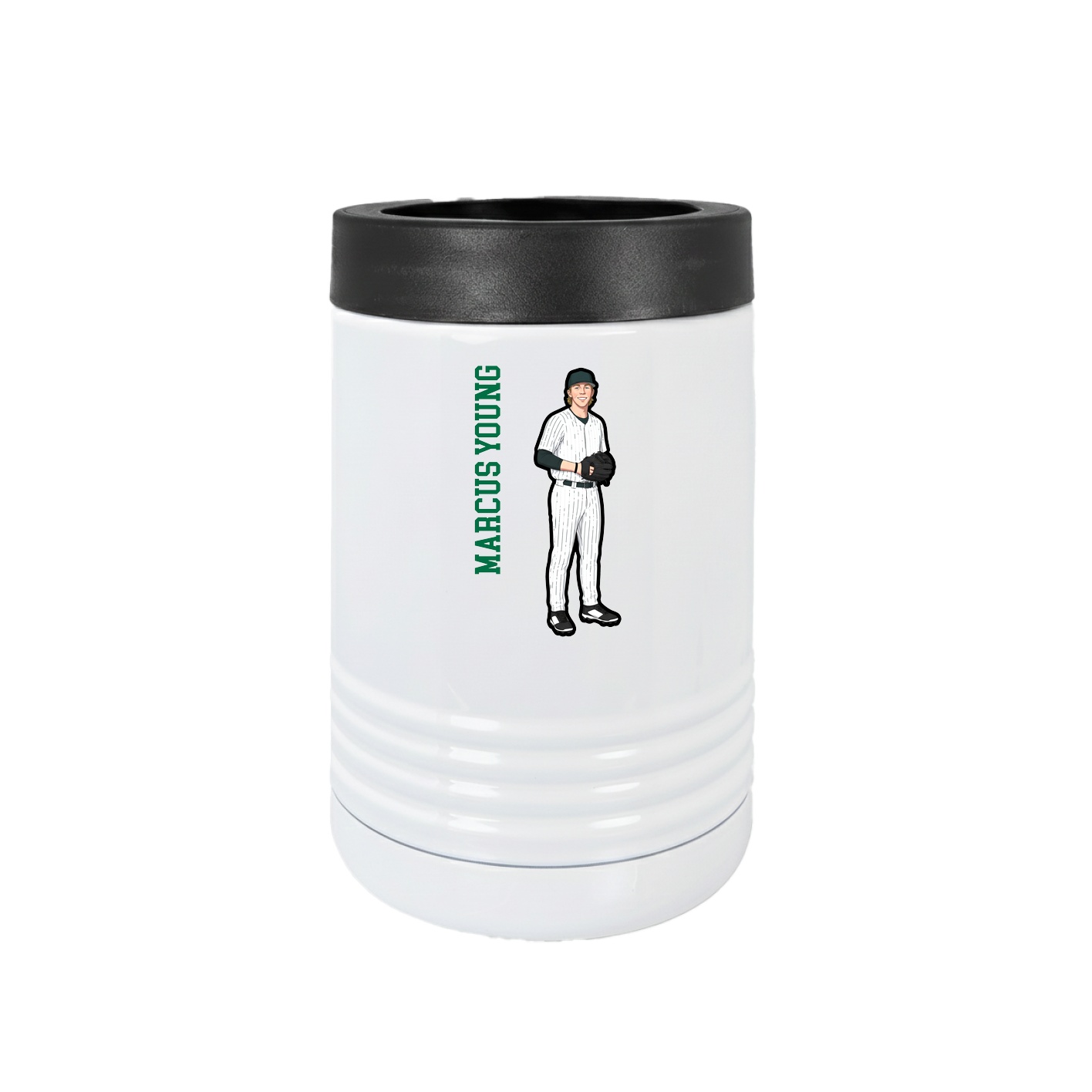 Beverage Holder — Name Vertical in White