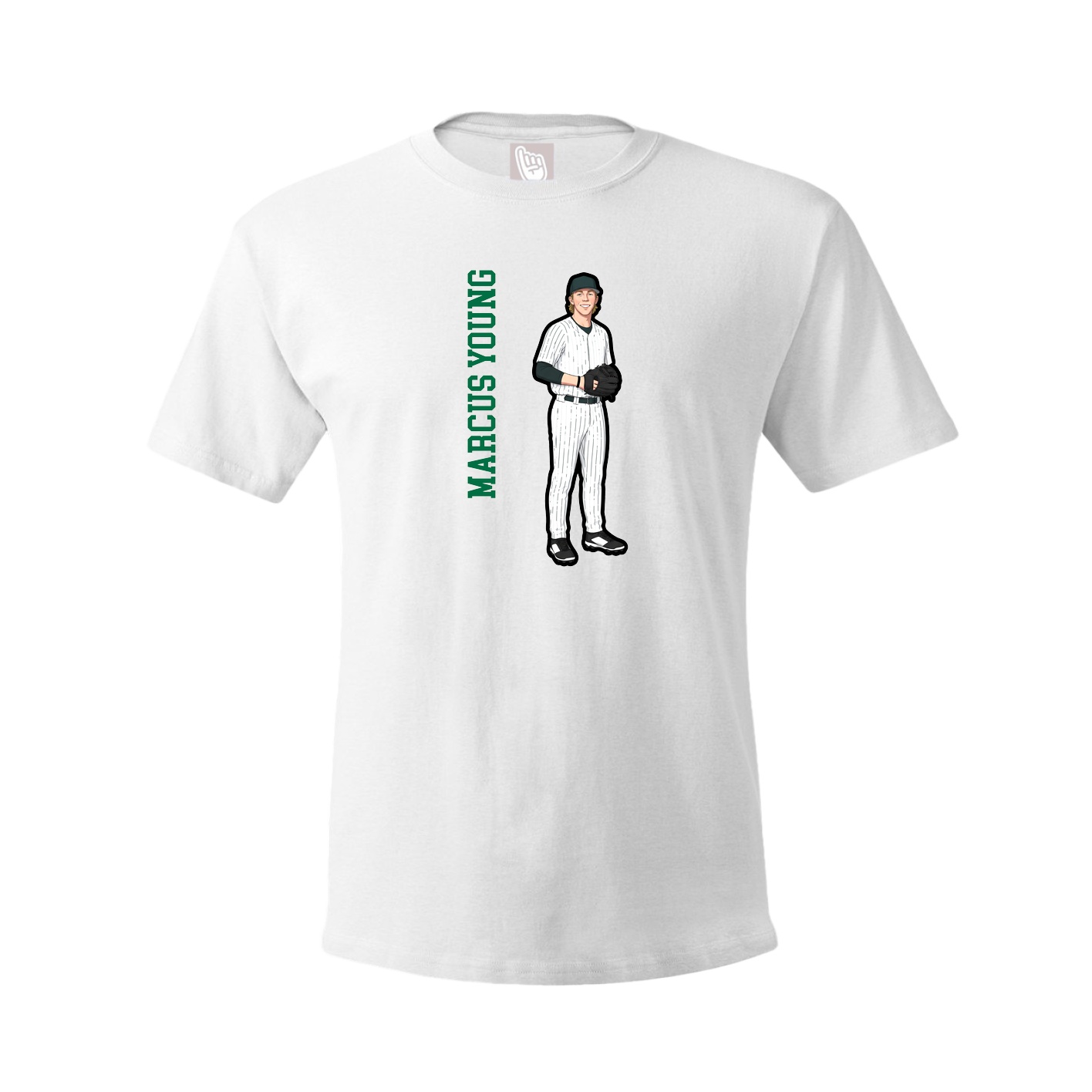 Tee — Name Vertical in White