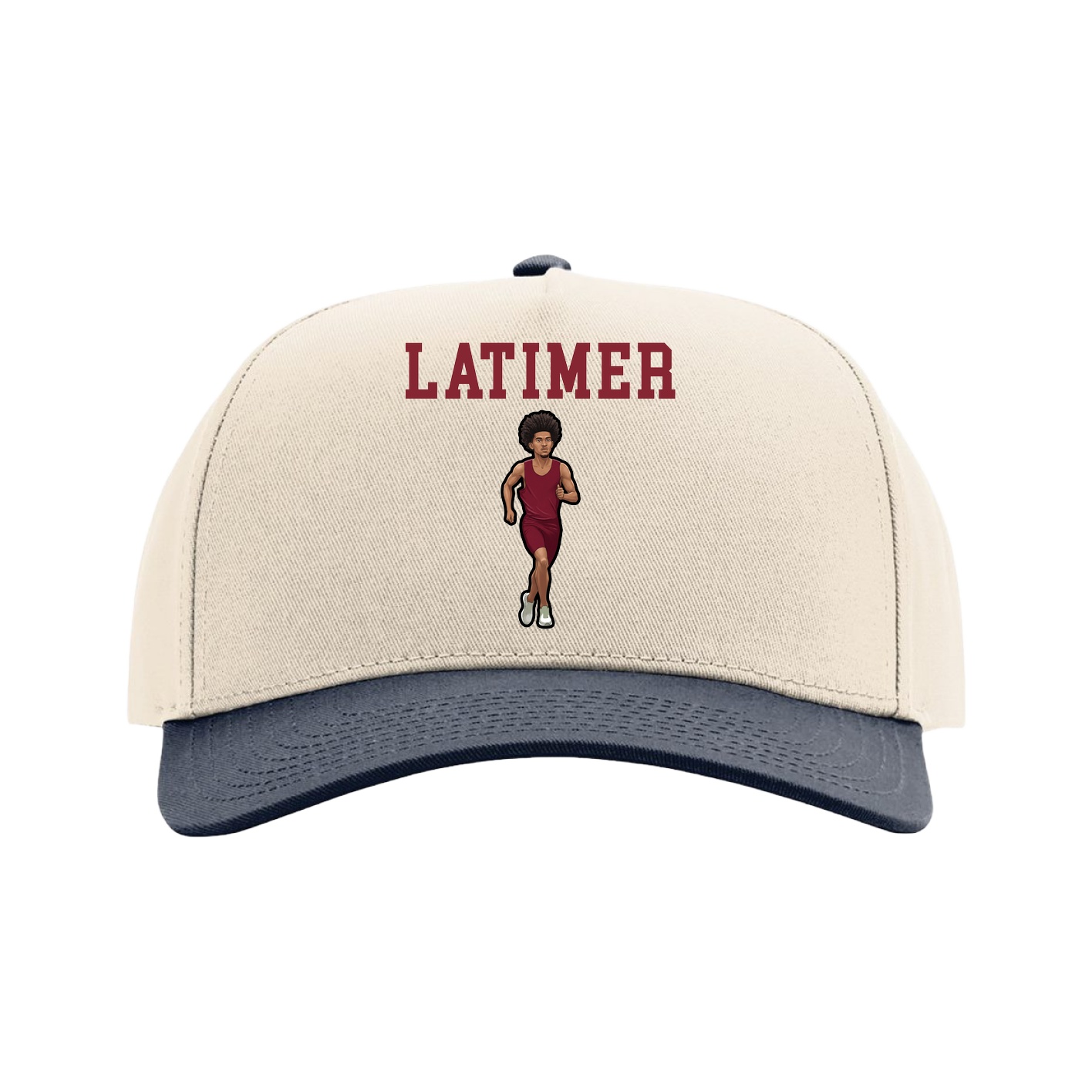 Full Fabric Five-Panel Champ Cap — Shirsey in Cream/Navy