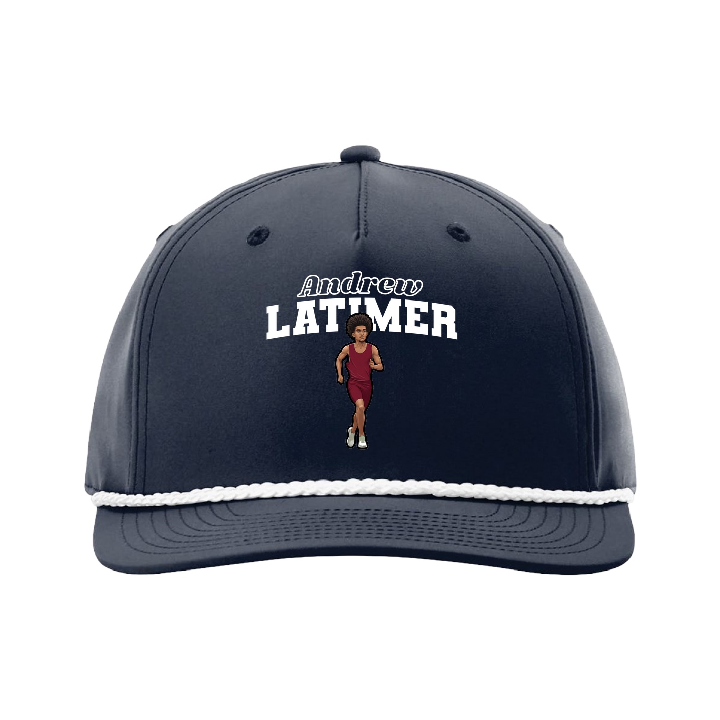 Five-Panel Classic Rope Cap — Name Arch in Navy