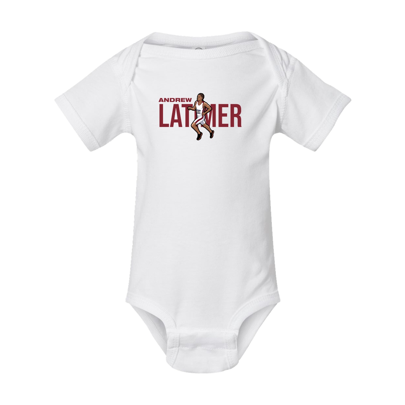 Baby Onesie — Player Name in White