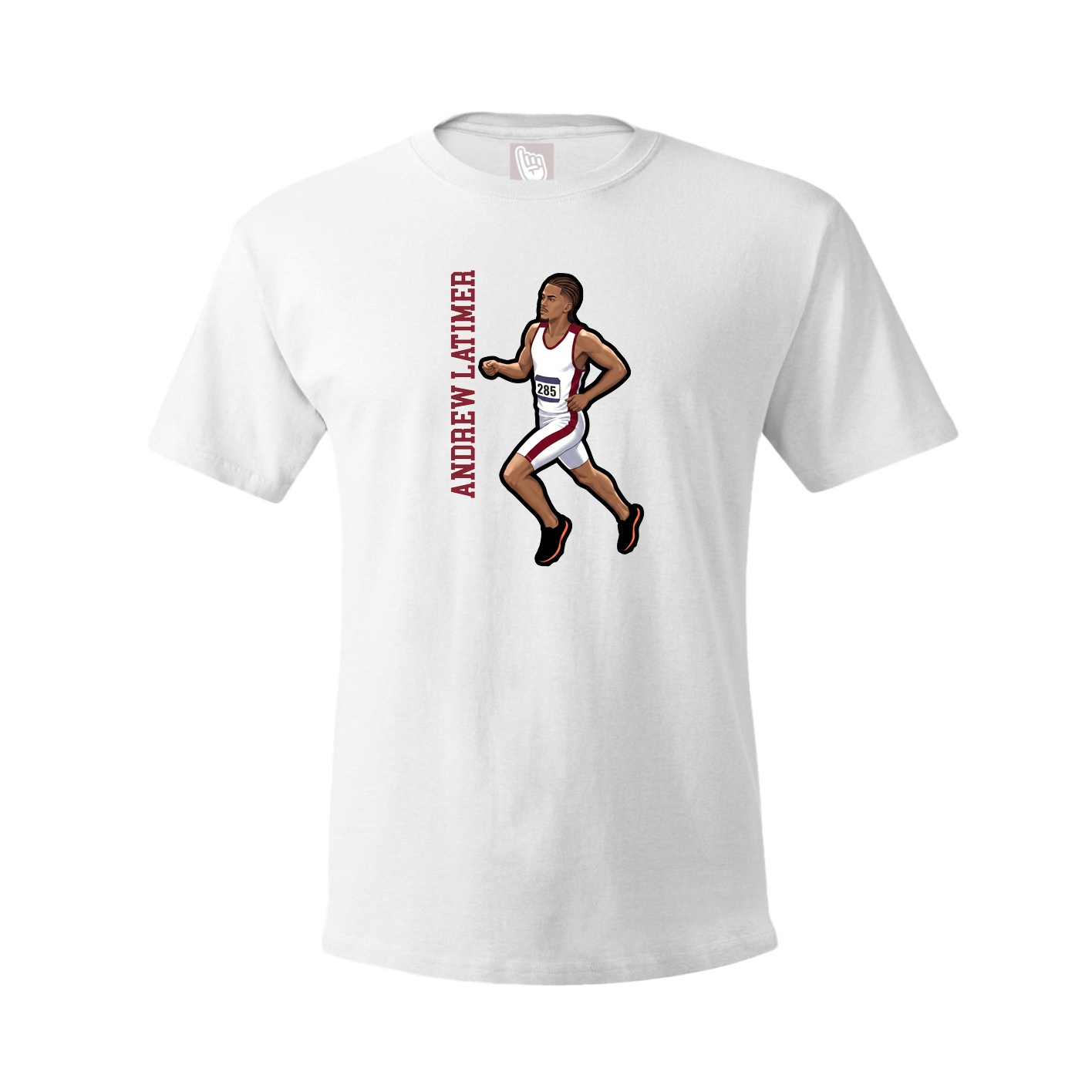 Tee — Name Vertical in White