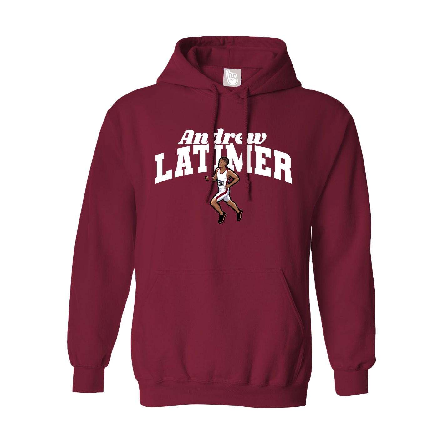 Hoodie — Signature Arch in Cardinal