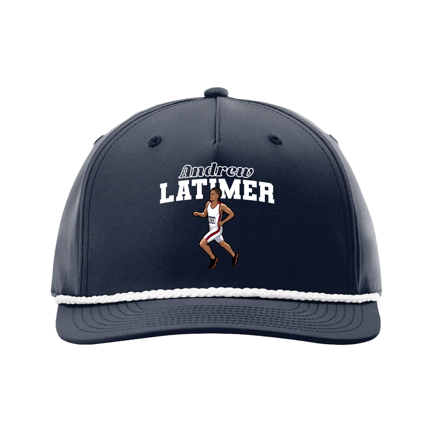 Five-Panel Classic Rope Cap — Name Arch in Navy