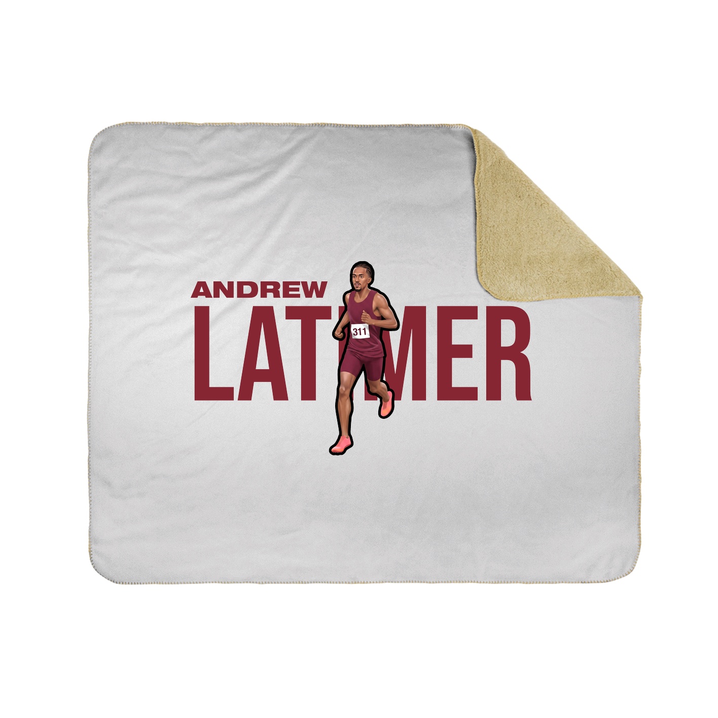 Throw Blanket — Player Name in White