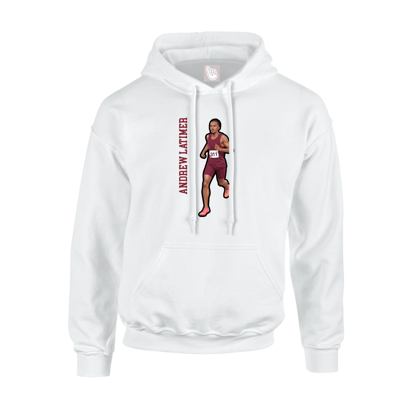 Hoodie — Name Vertical in White