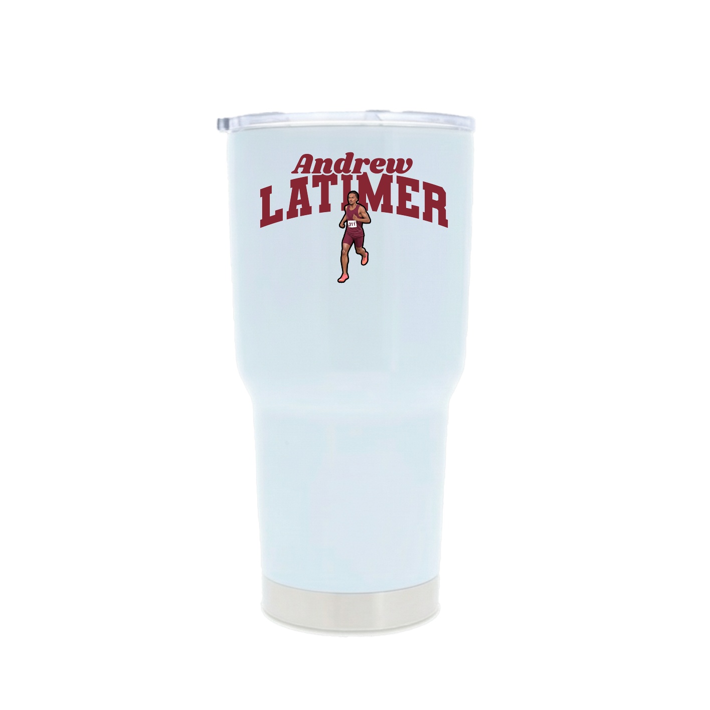 30oz Stainless Steel Tumbler — Signature Arch in White