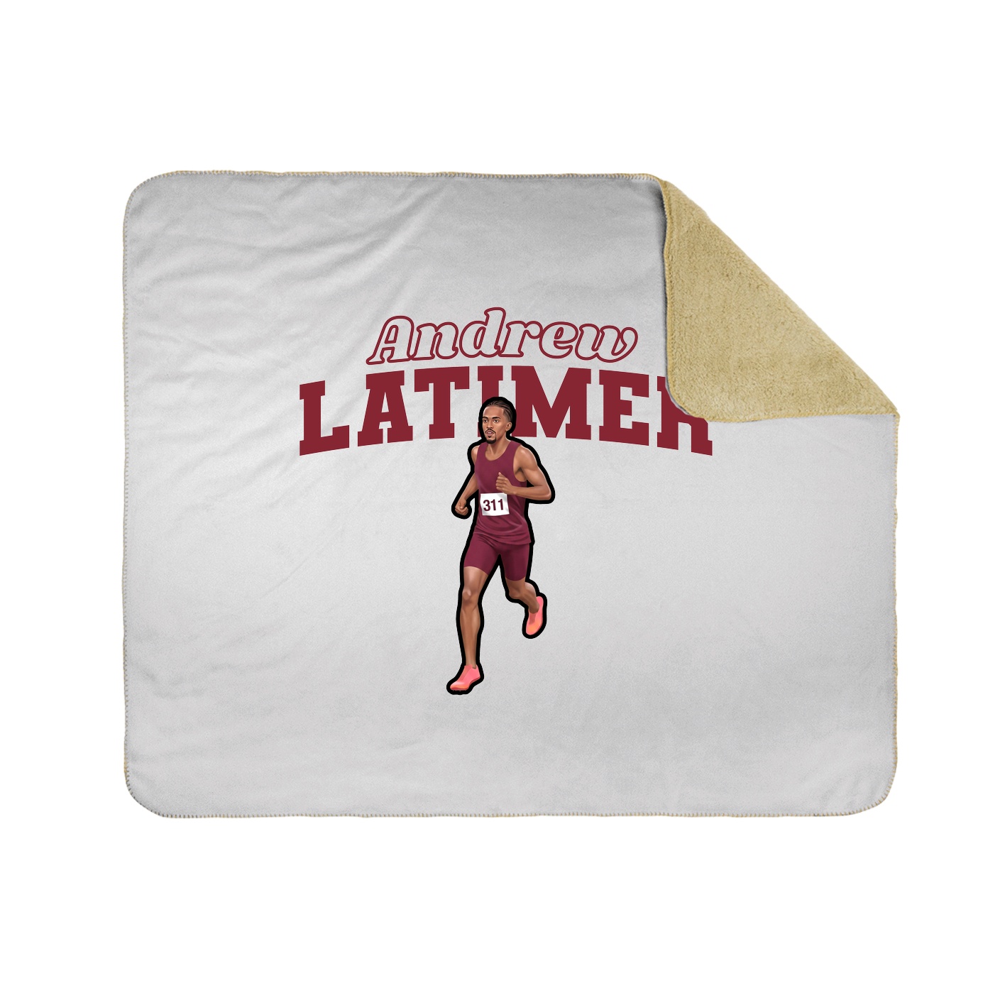 Throw Blanket — Name Arch in White