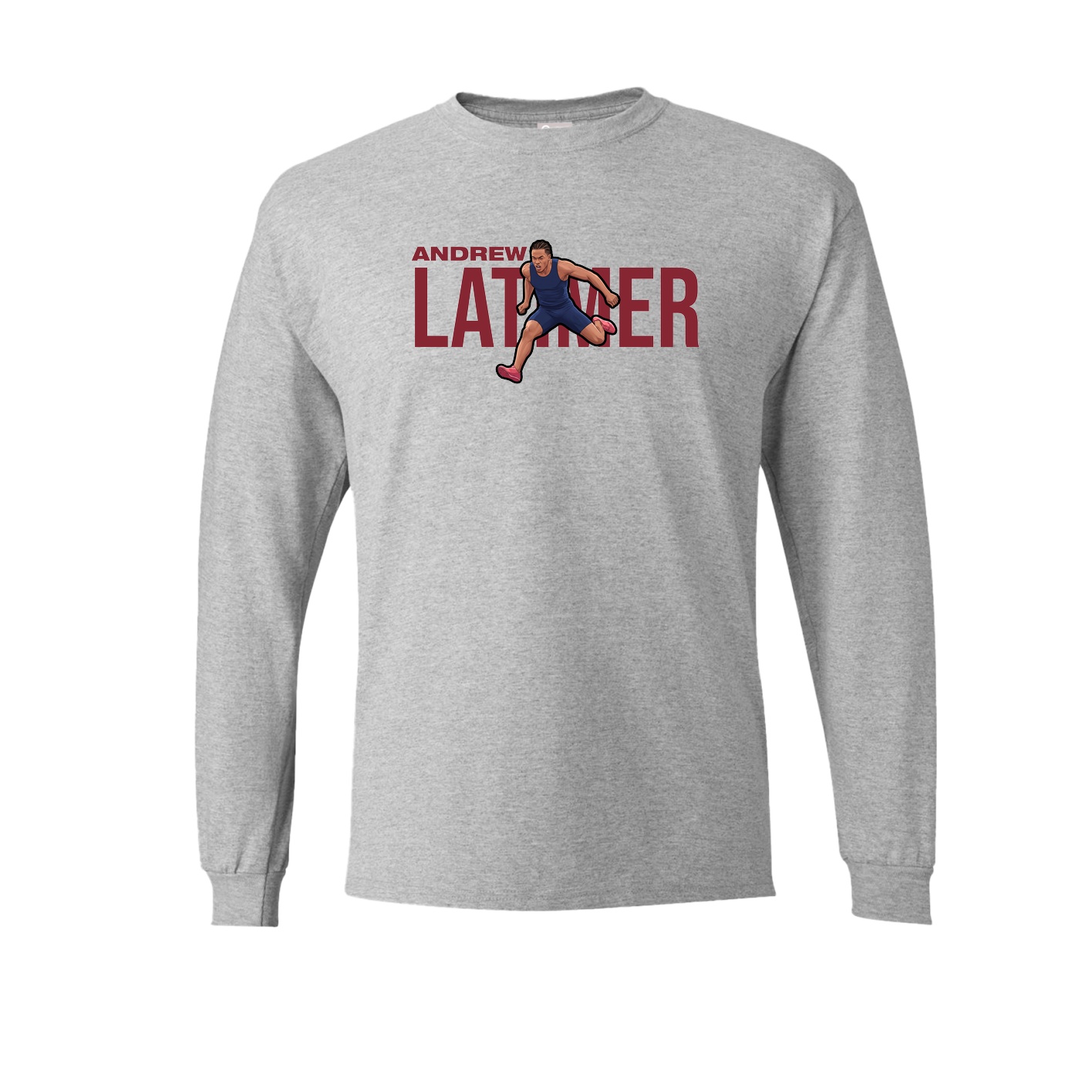 Long Sleeve Tee — Player Name in Grey
