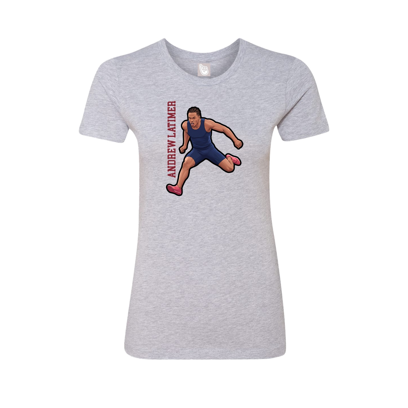 Womens Tee — Name Vertical in Grey