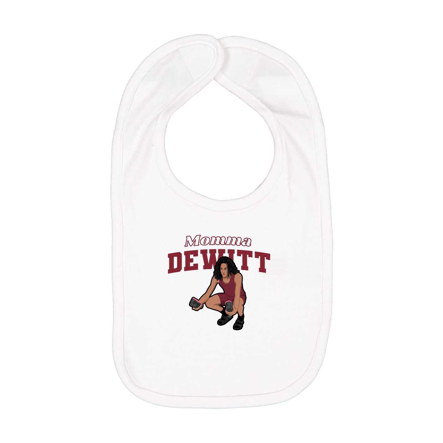 Infant Bib — Mothers Day Block in White