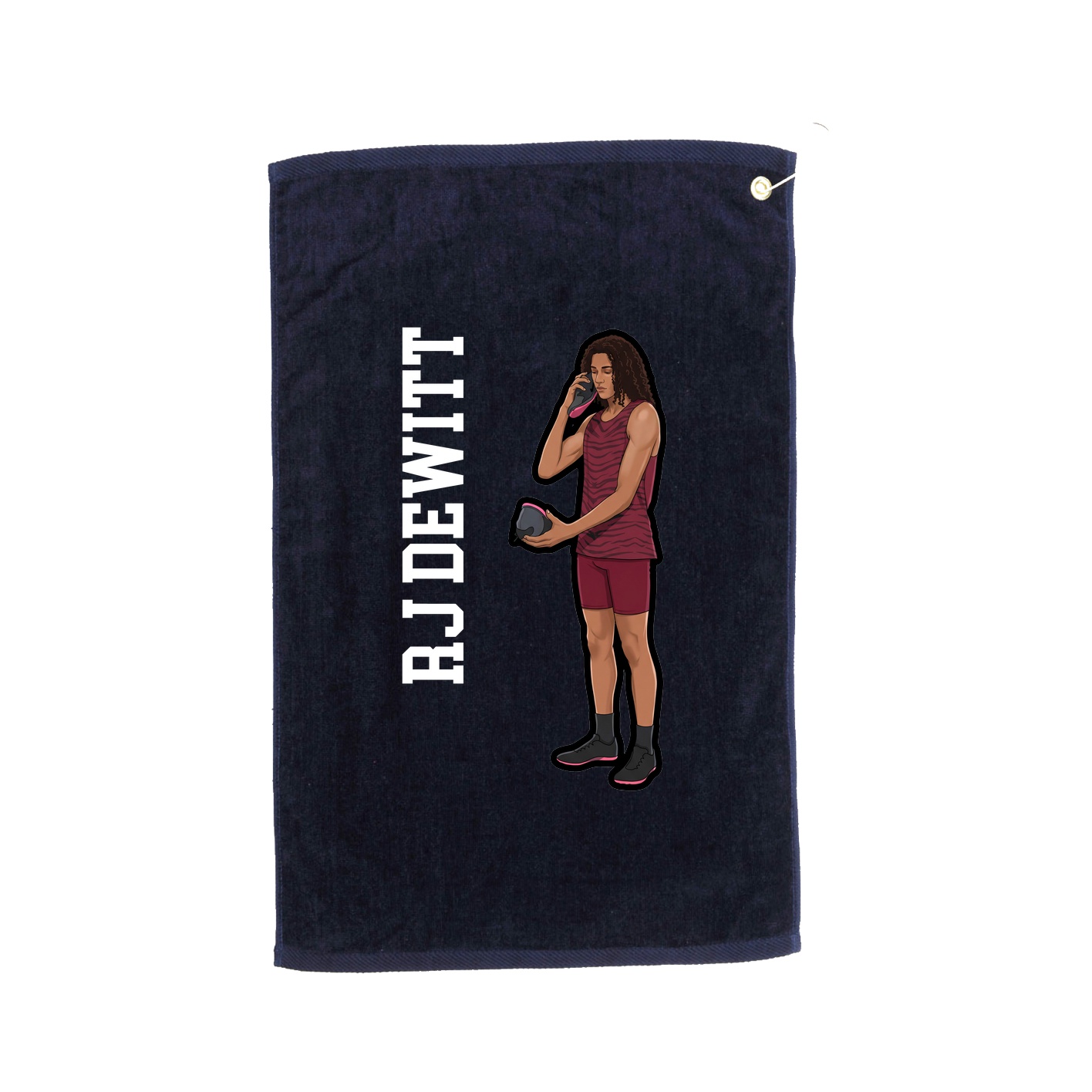 Golf Towel — Name Vertical in Navy