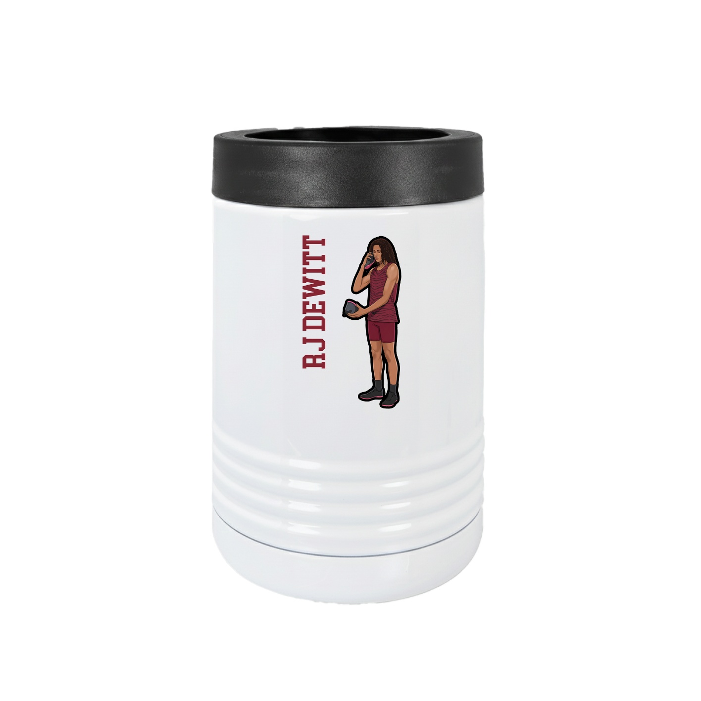 Beverage Holder — Name Vertical in White