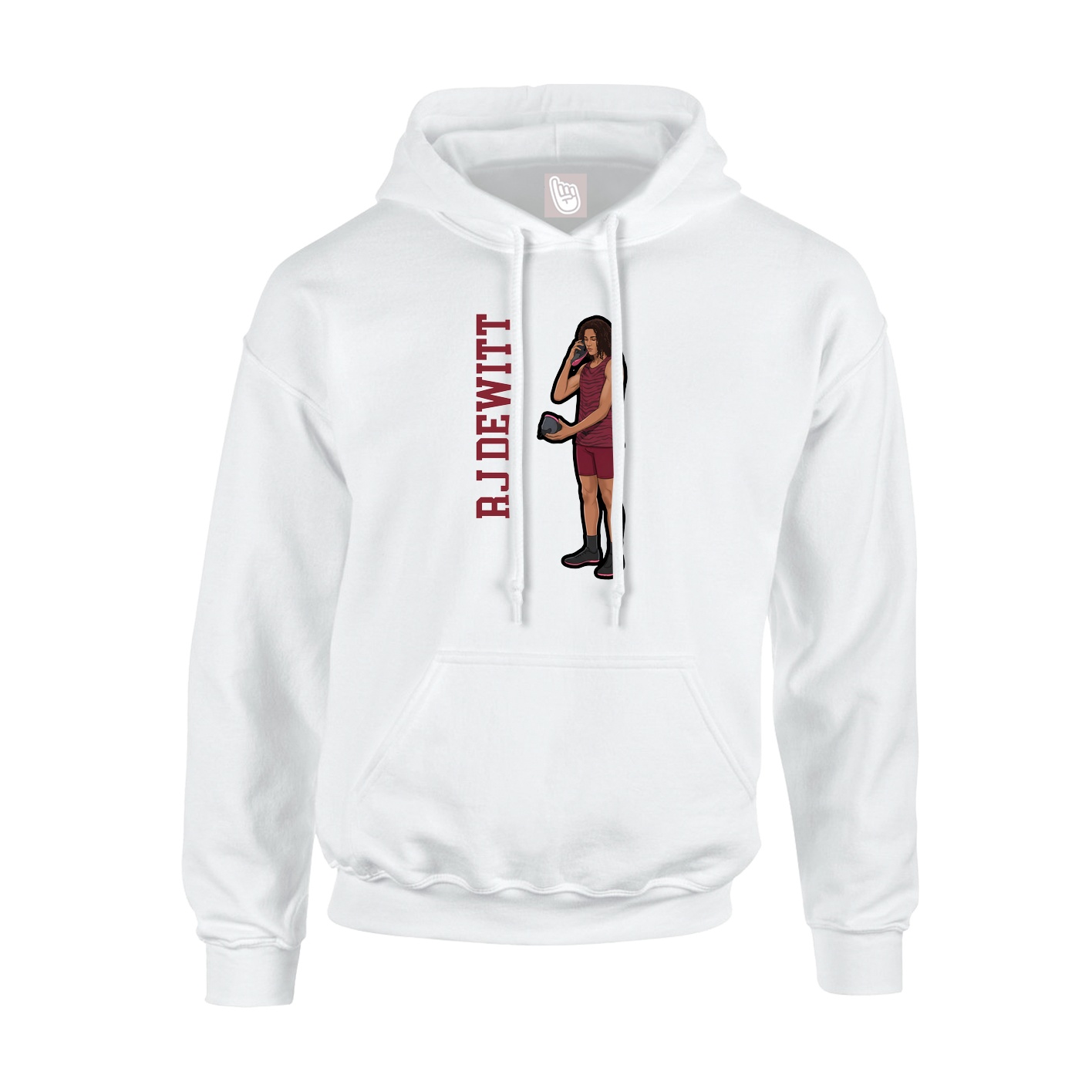 Youth Hoodie — Name Vertical in White