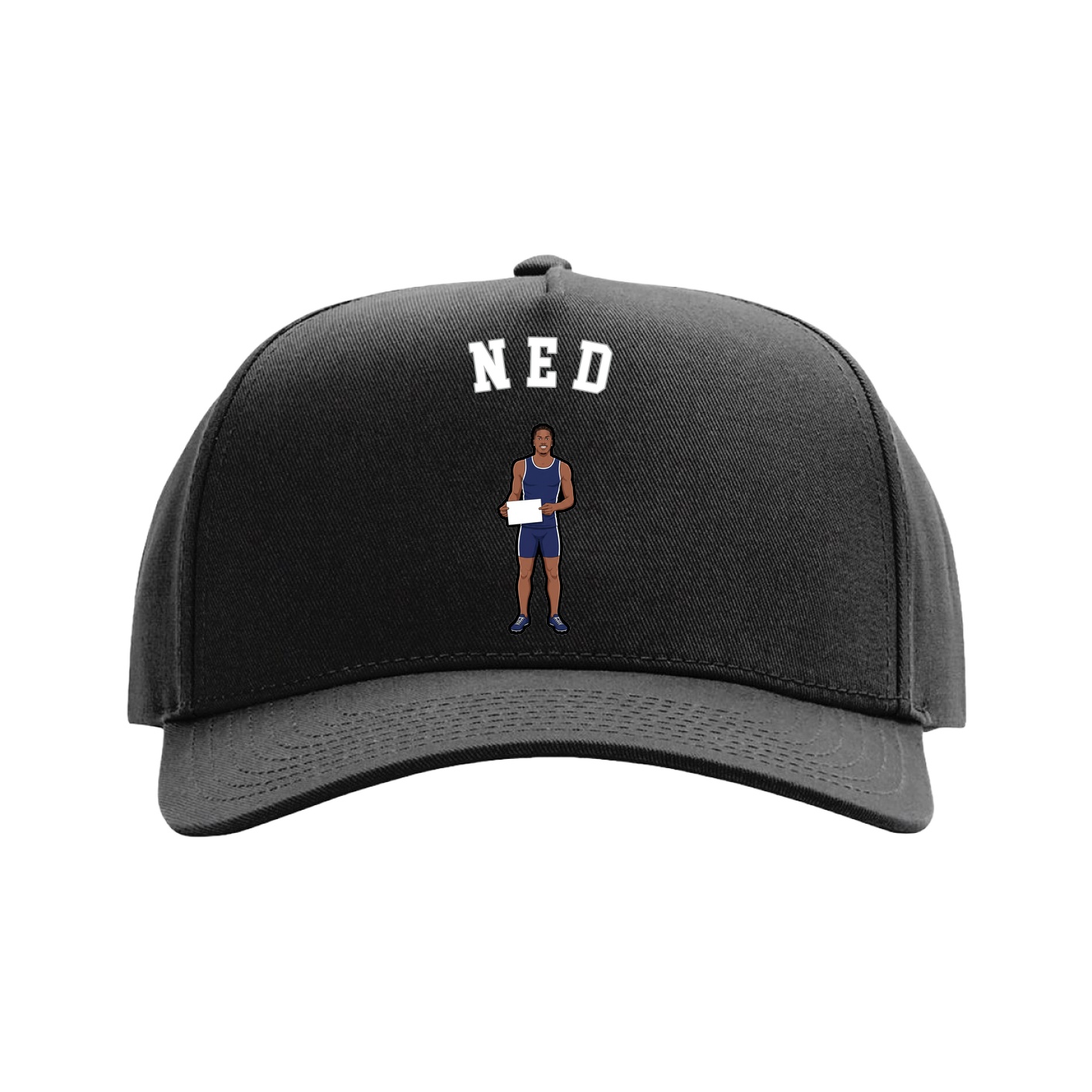 Full Fabric Five-Panel Champ Cap — Shirsey Arch in Black