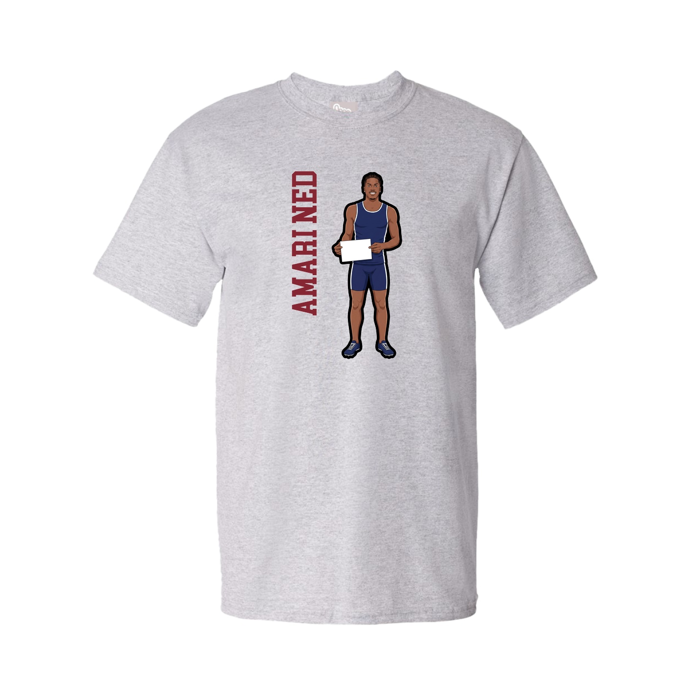 Tee — Name Vertical in Grey