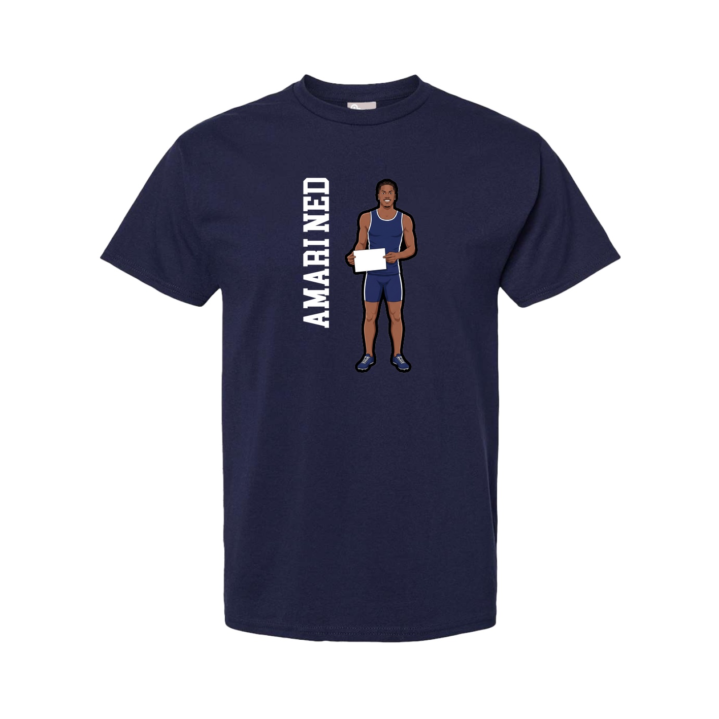 Youth Tee — Name Vertical in Navy
