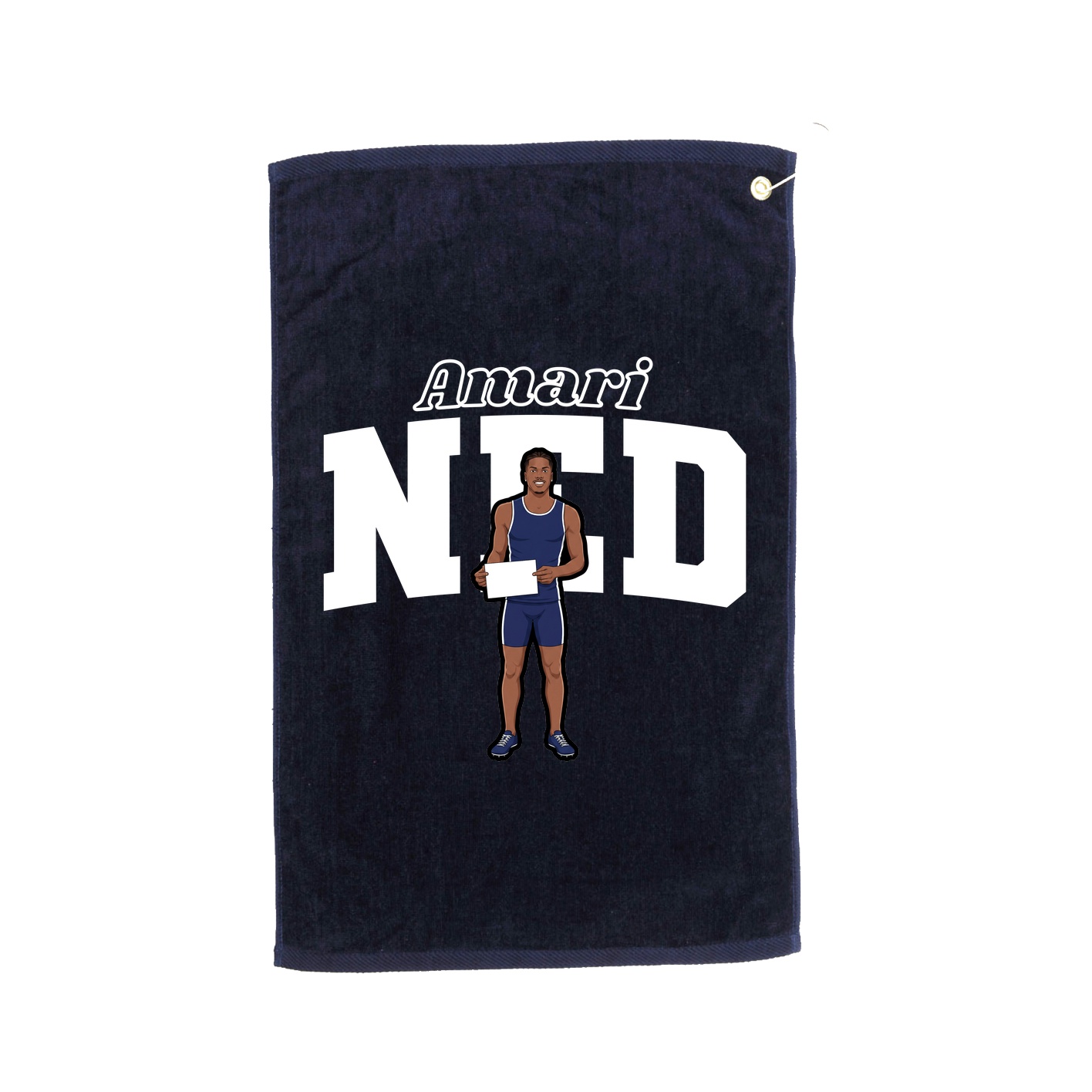 Golf Towel — Name Arch in Navy