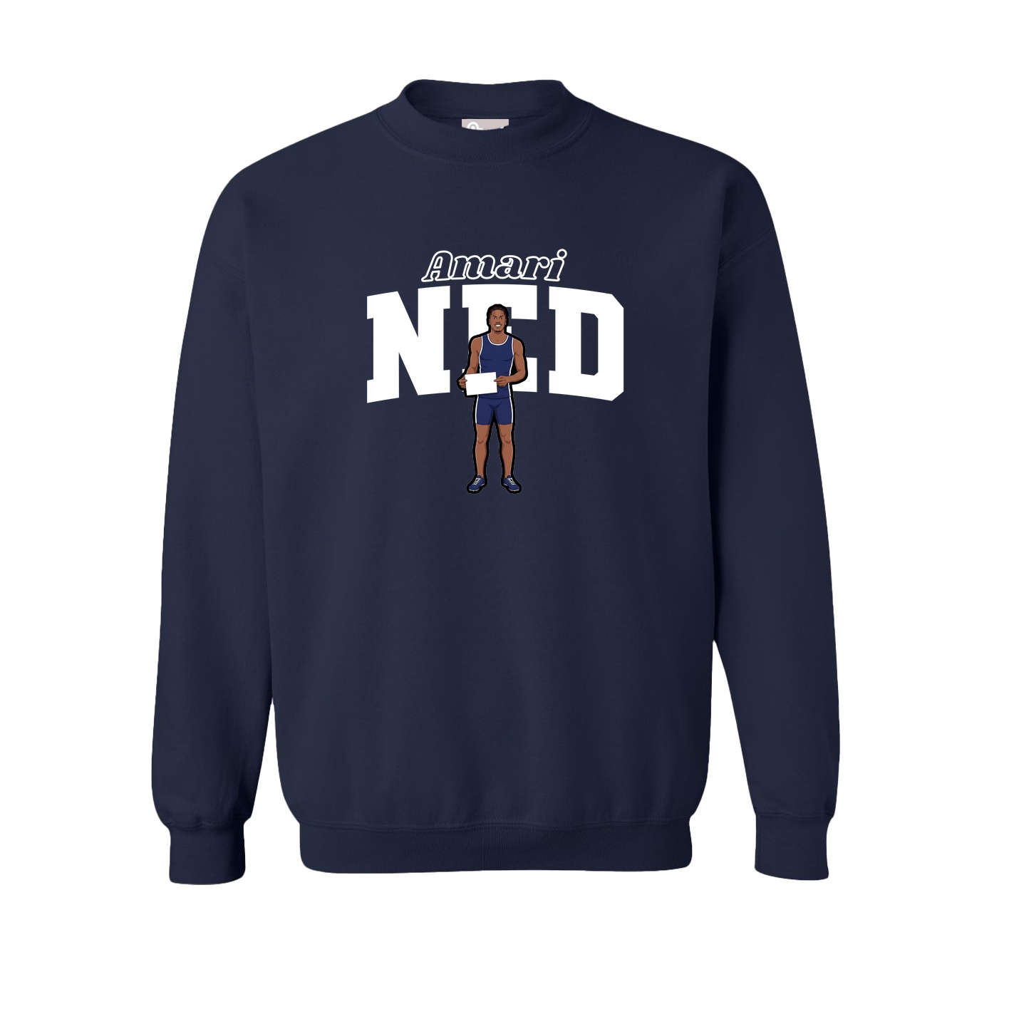 Fleece Crew — Name Arch in Navy