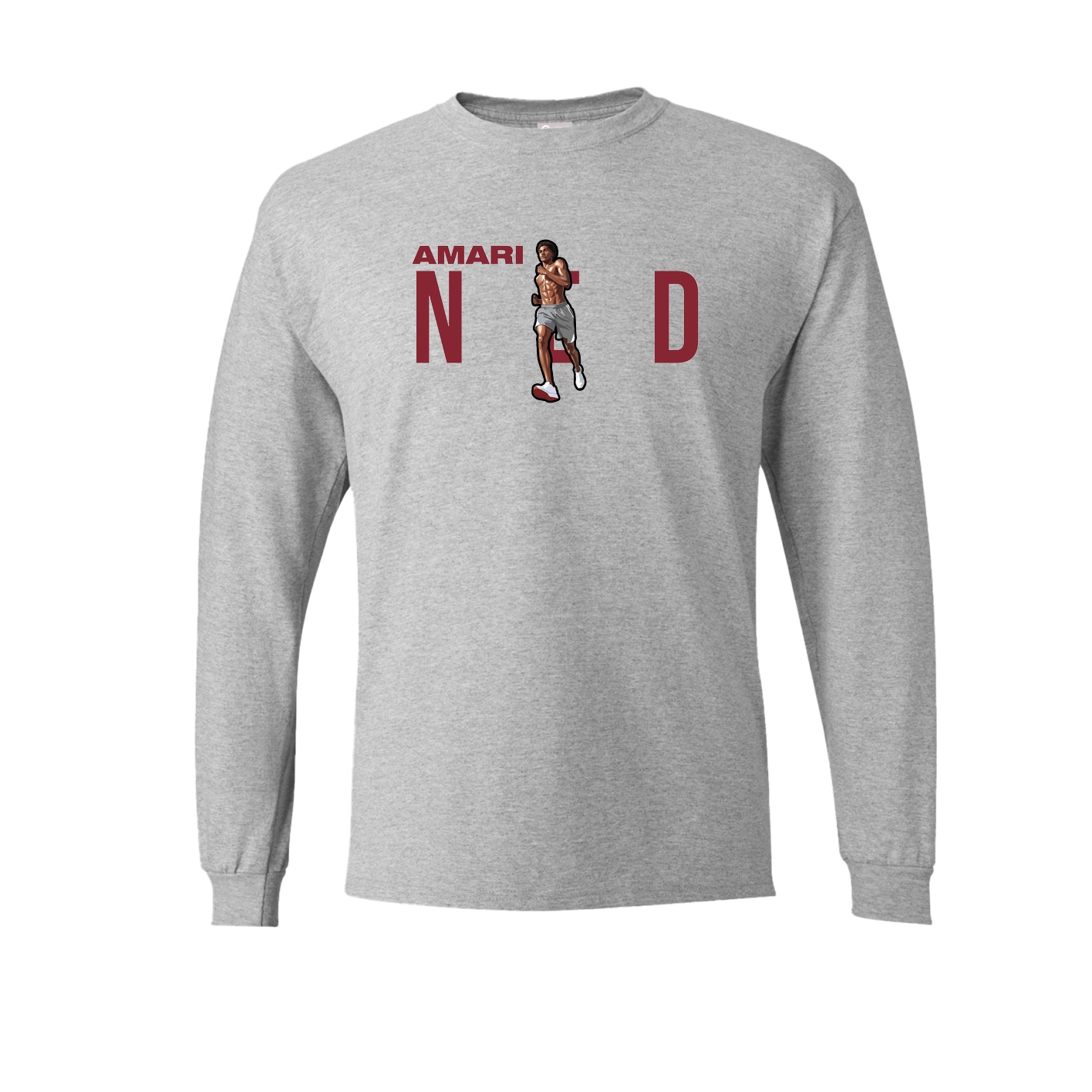 Long Sleeve Tee — Player Name in Grey
