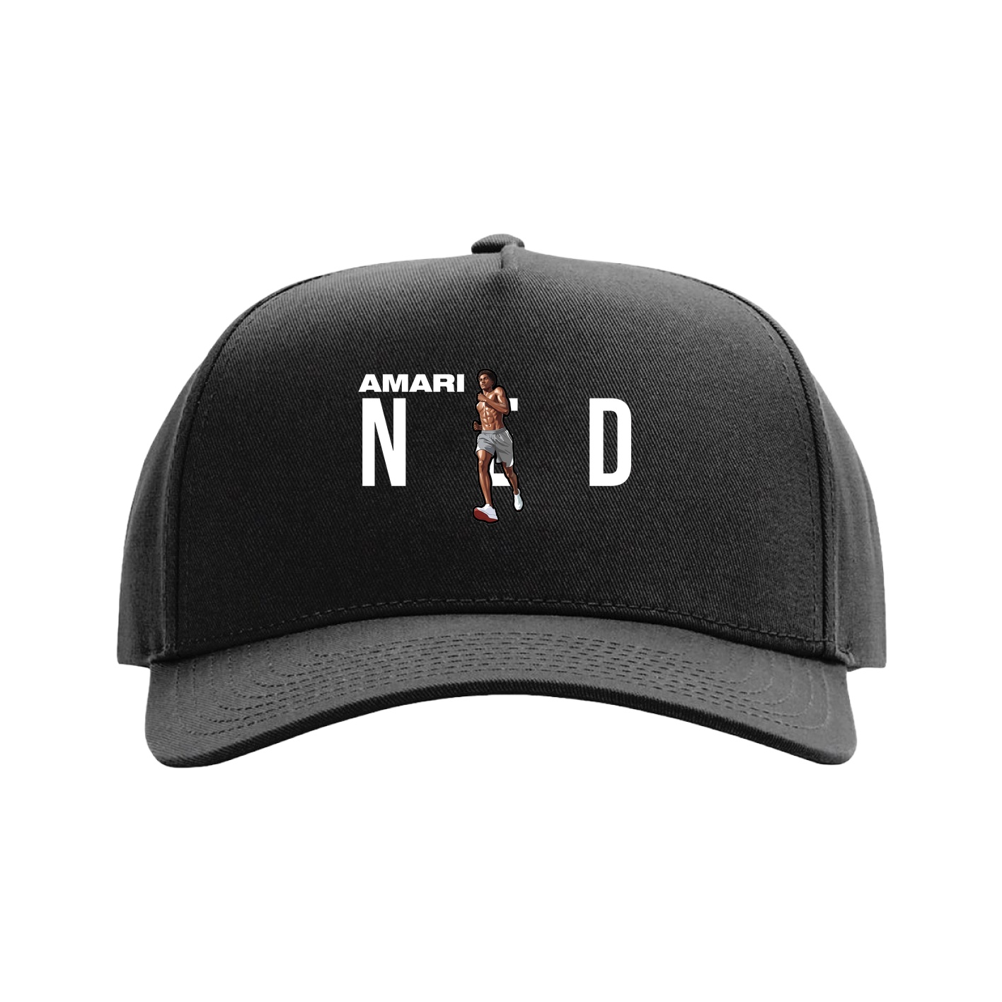 Full Fabric Five-Panel Champ Cap — Player Name in Black
