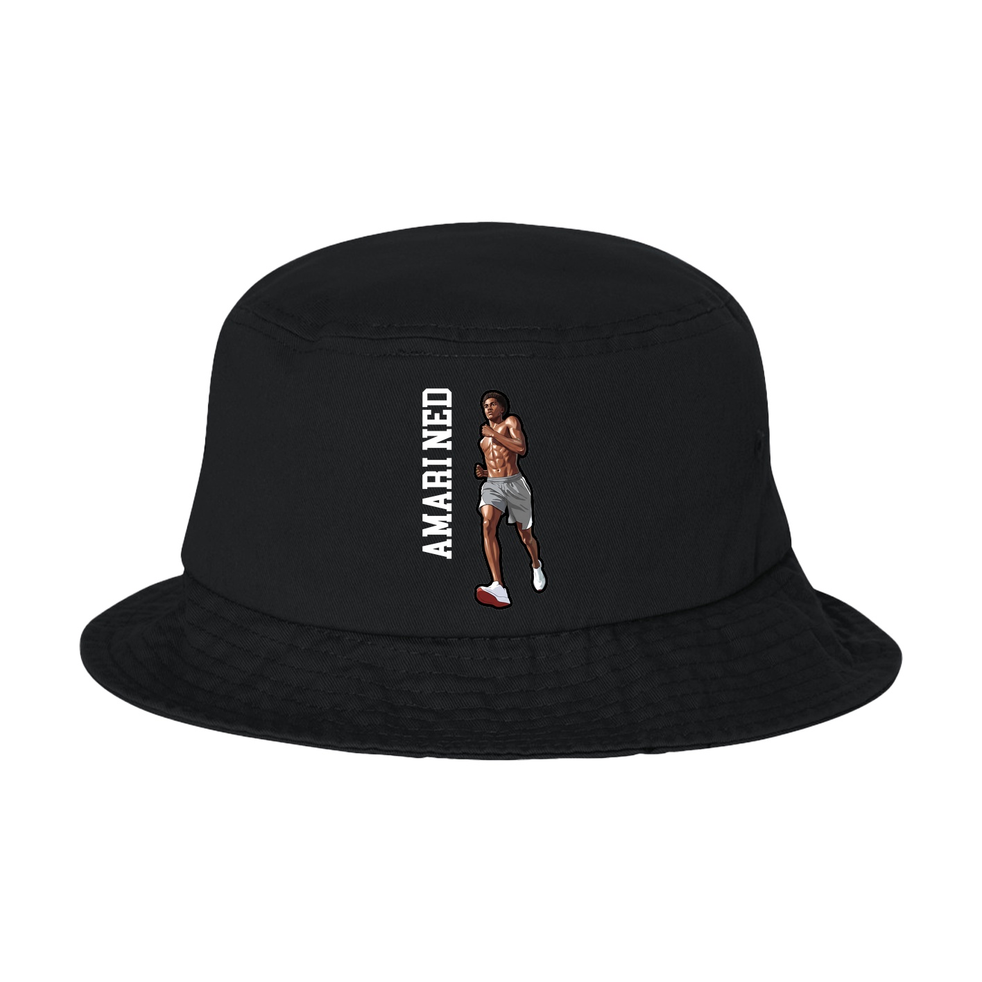 Bucket Cap — Name Vertical in Black
