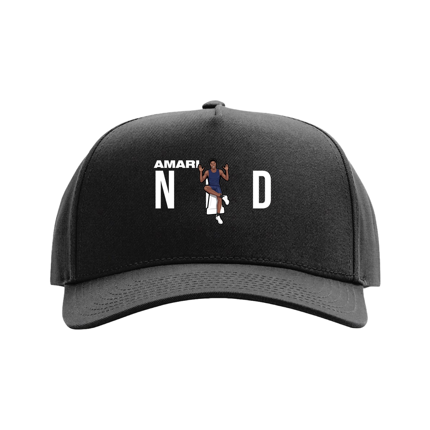 Full Fabric Five-Panel Champ Cap — Player Name in Black