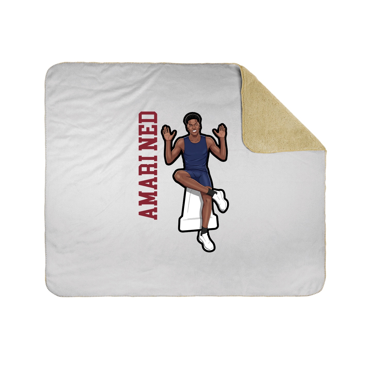 Throw Blanket — Name Vertical in White