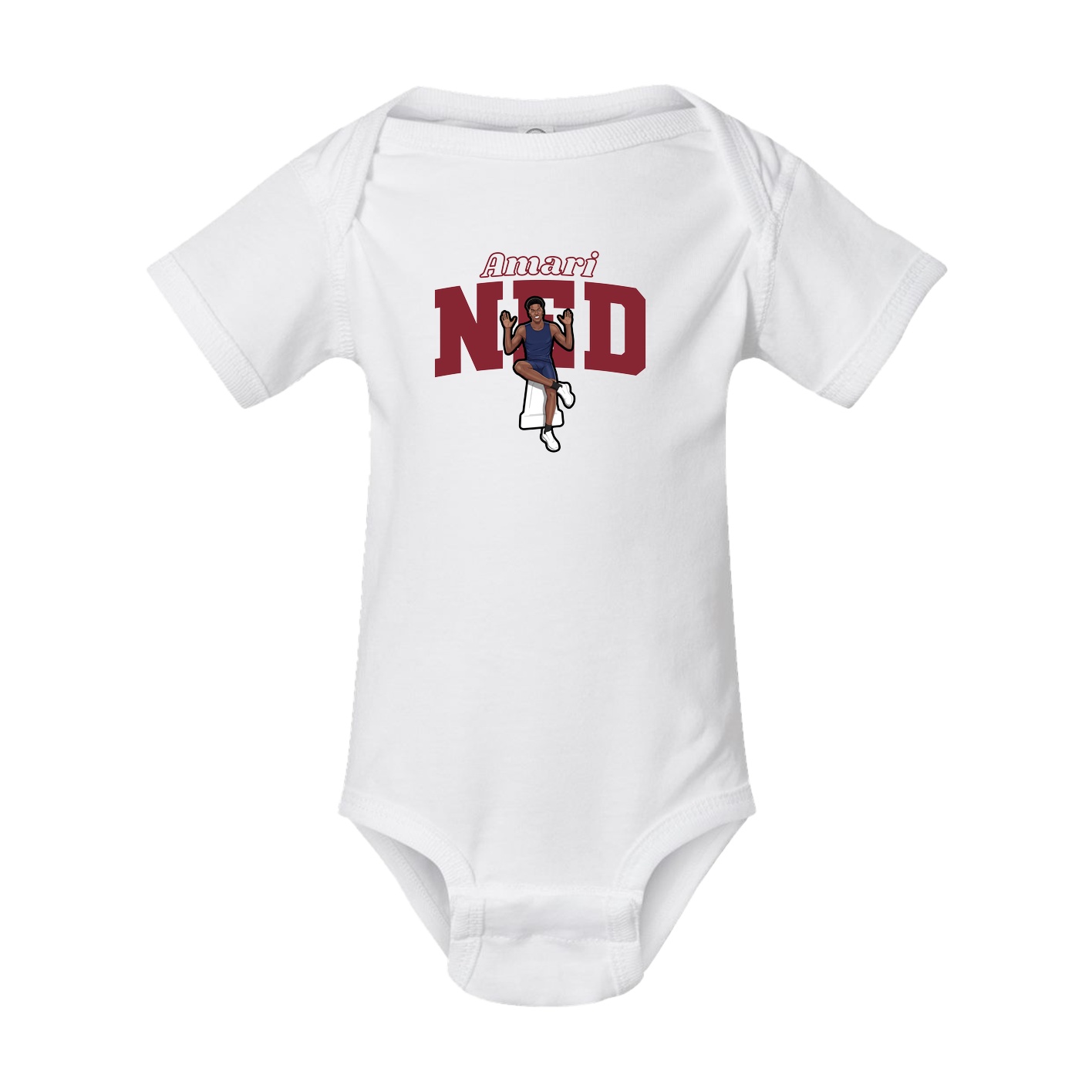 Baby Onesie — Name Arch in White