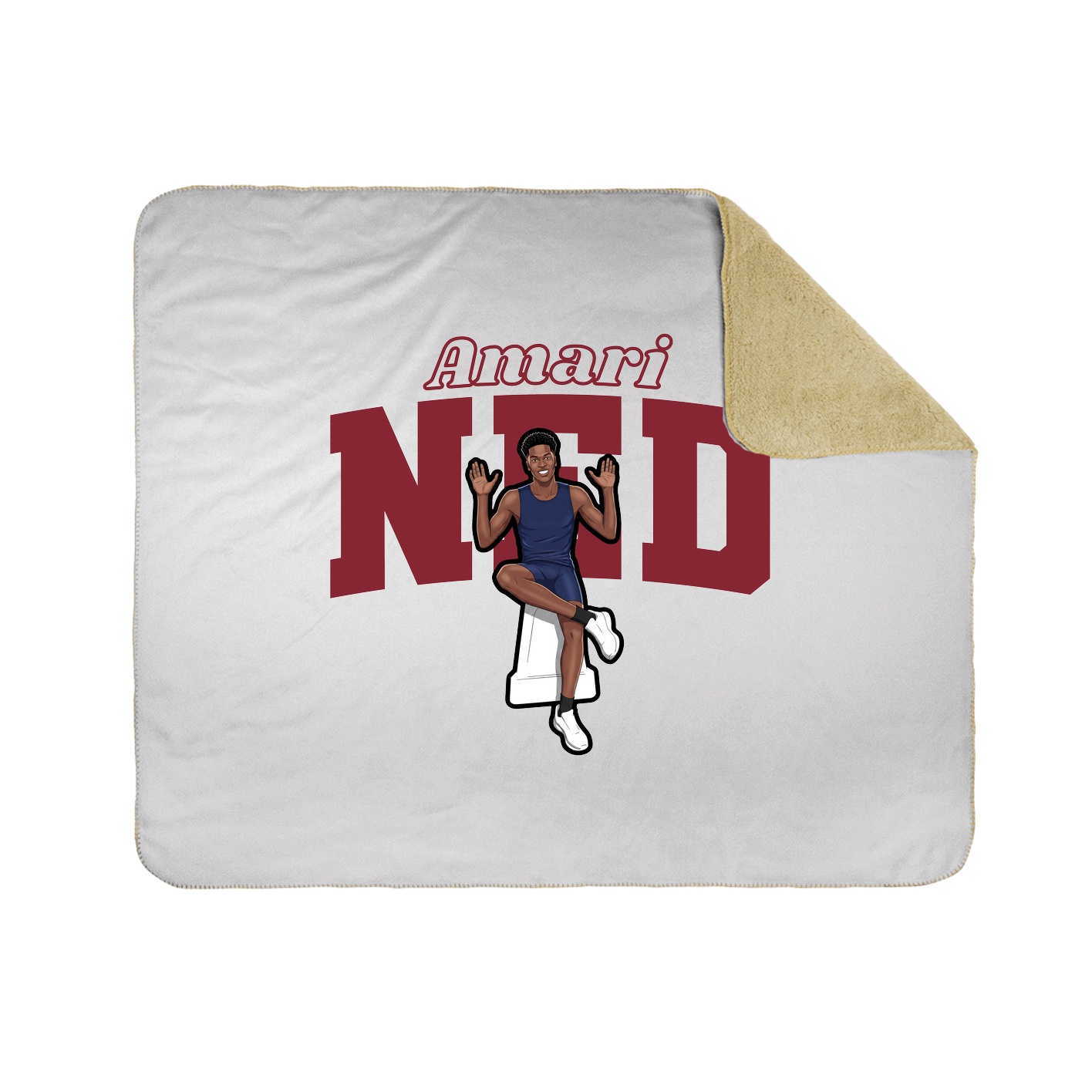 Throw Blanket — Name Arch in White