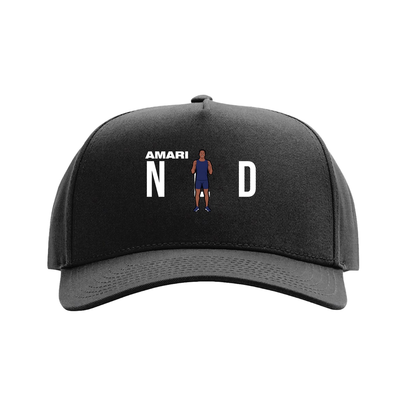 Full Fabric Five-Panel Champ Cap — Player Name in Black