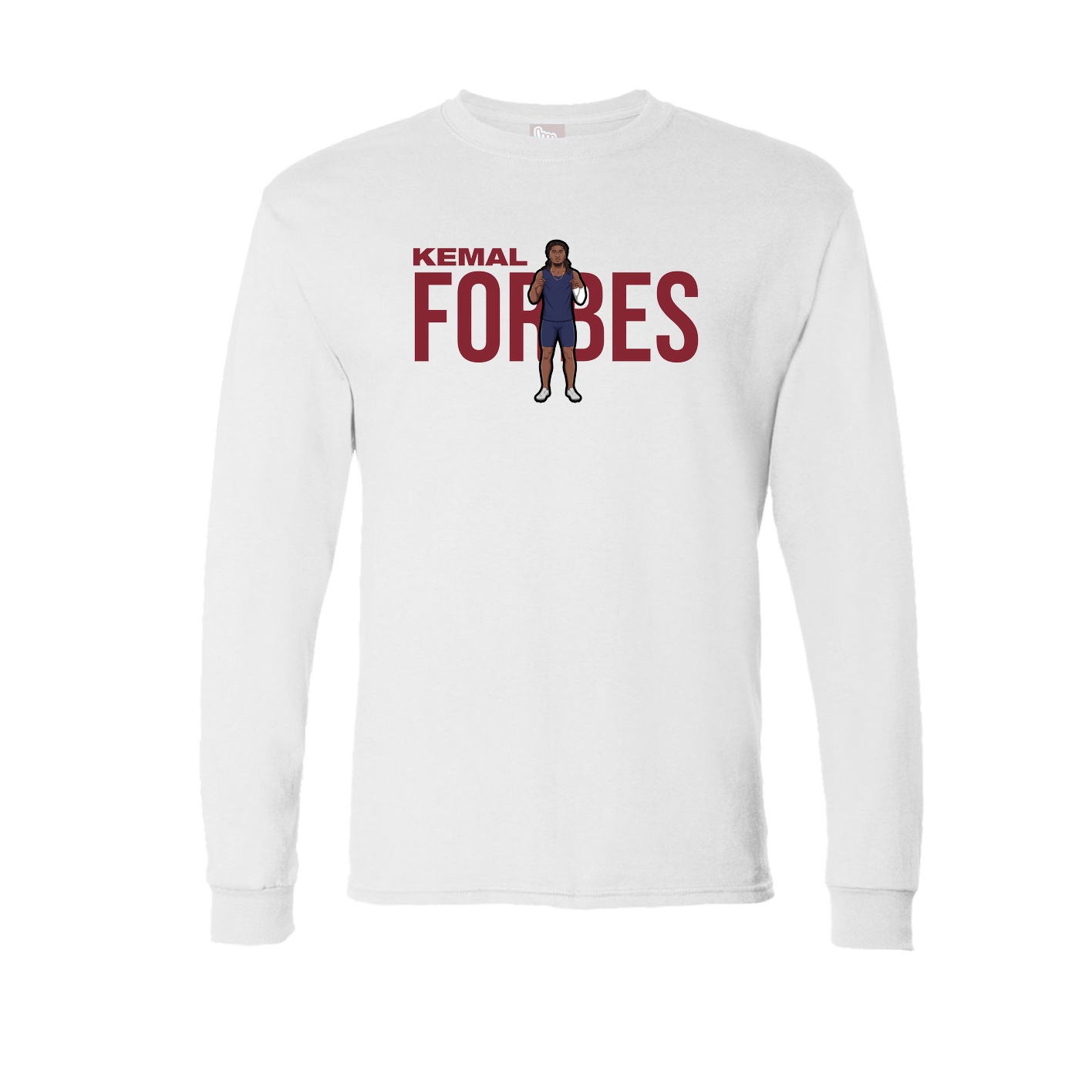 Long Sleeve Tee — Player Name in White
