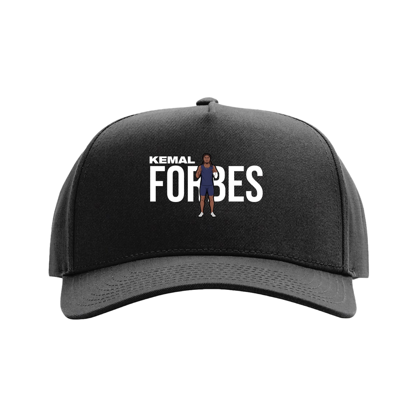 Full Fabric Five-Panel Champ Cap — Player Name in Black