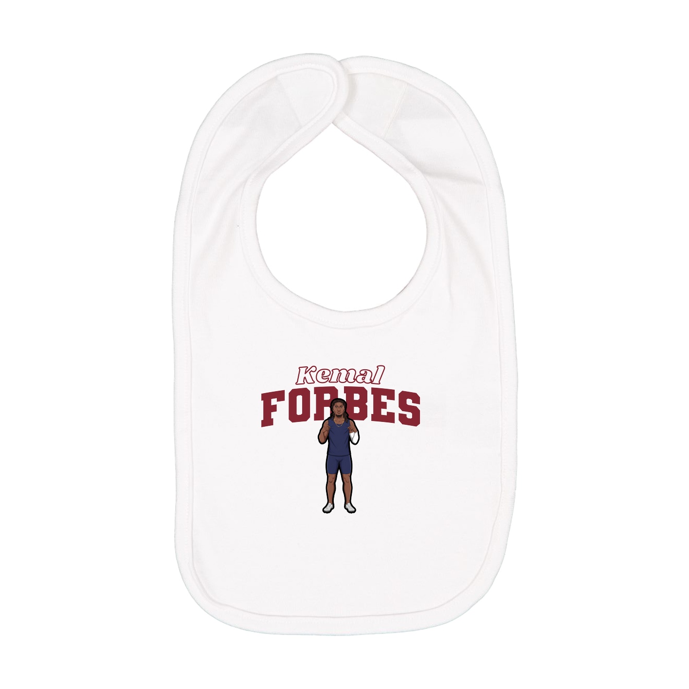 Infant Bib — Name Arch in White