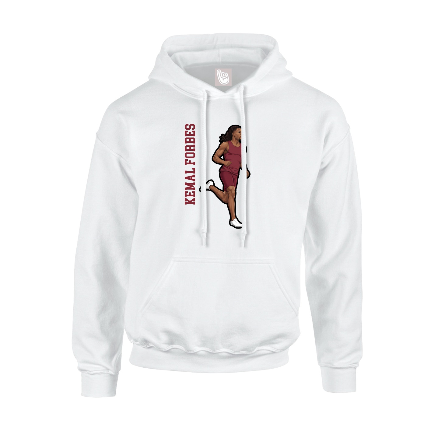 Hoodie — Name Vertical in White