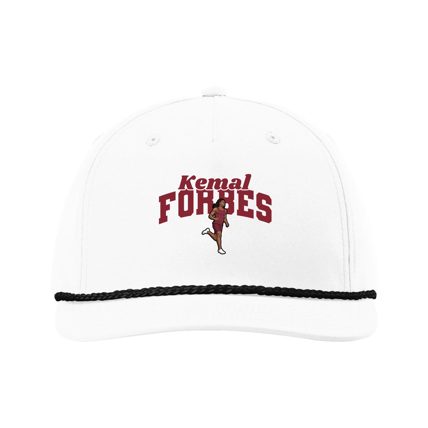 Five-Panel Classic Rope Cap — Signature Arch in White
