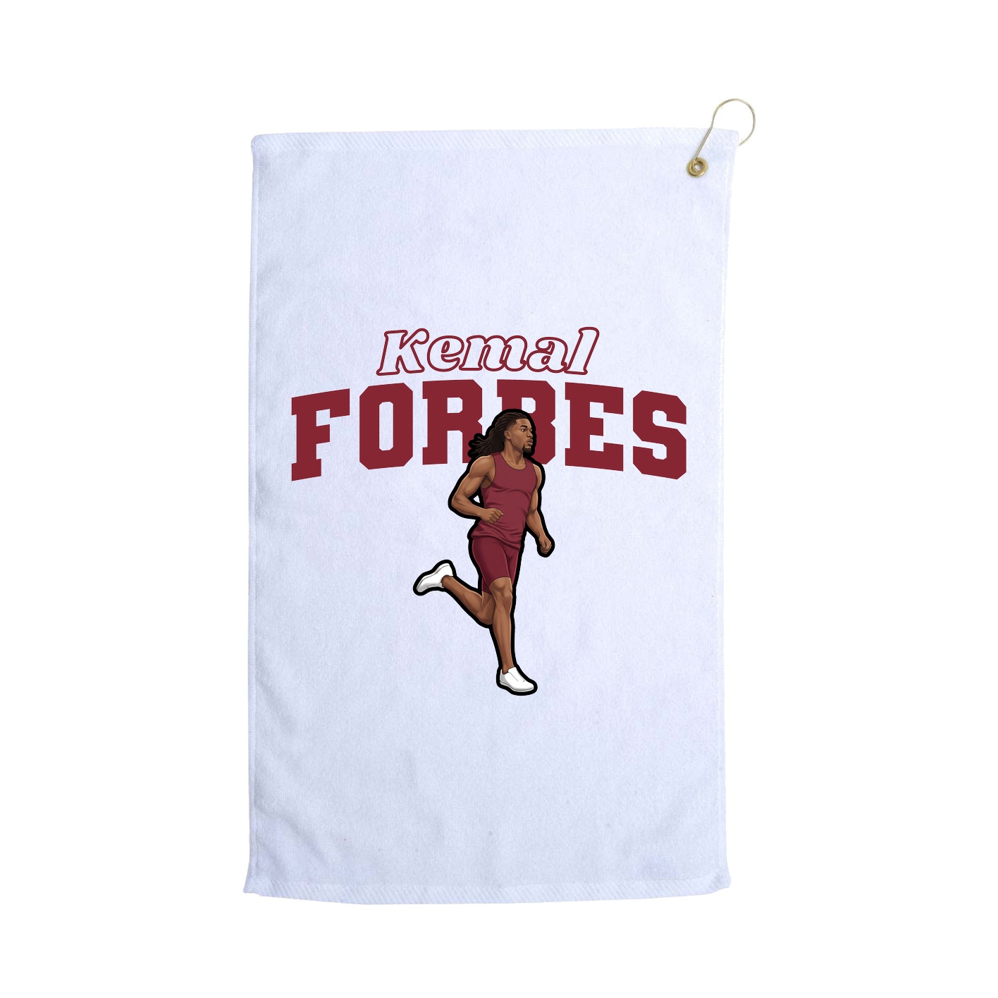 Golf Towel — Name Arch in White