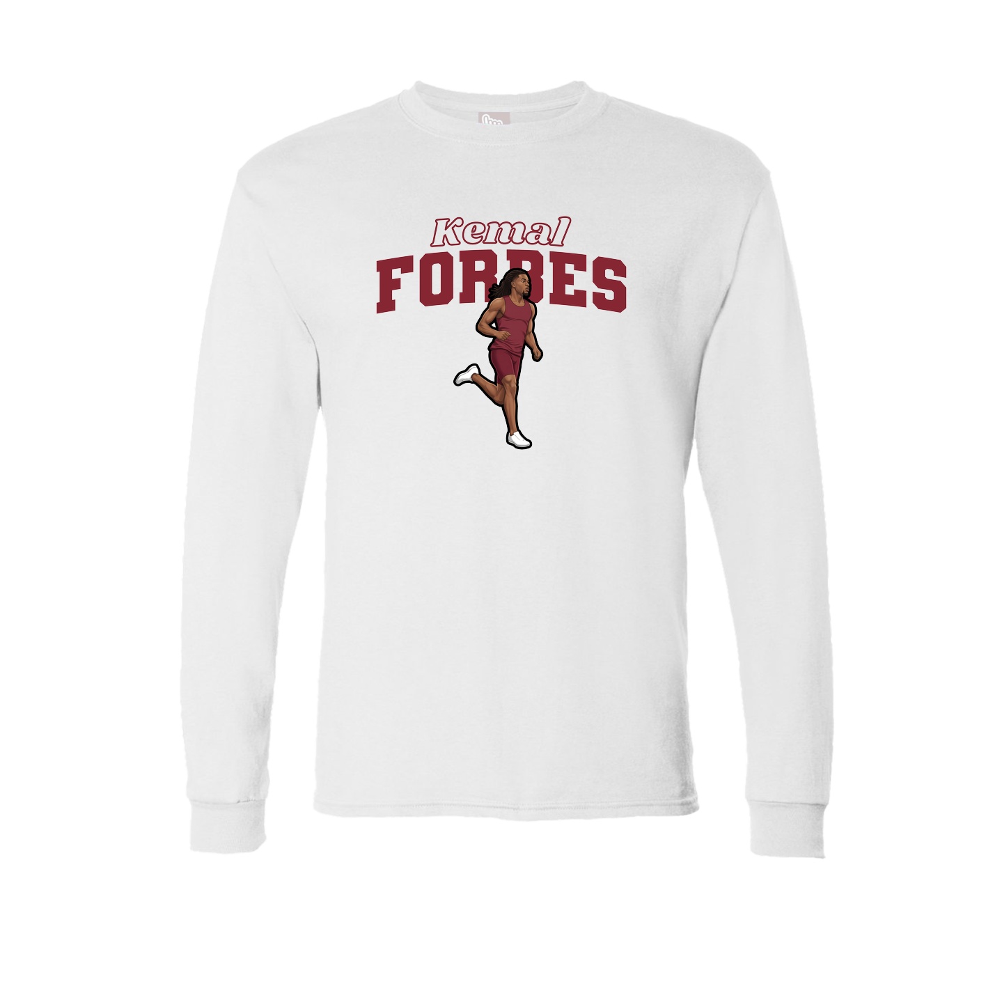 Long Sleeve Tee — Name Arch in White