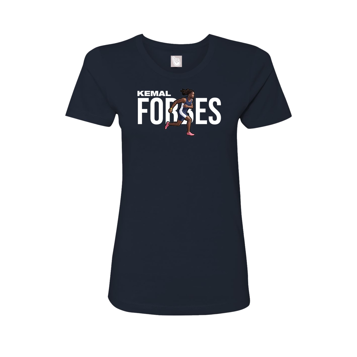 Fitted Women's Tee — Player Name in Navy