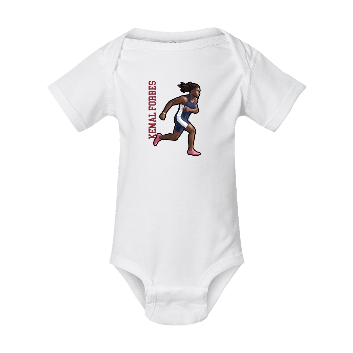 Baby Onesie — Name Vertical in White