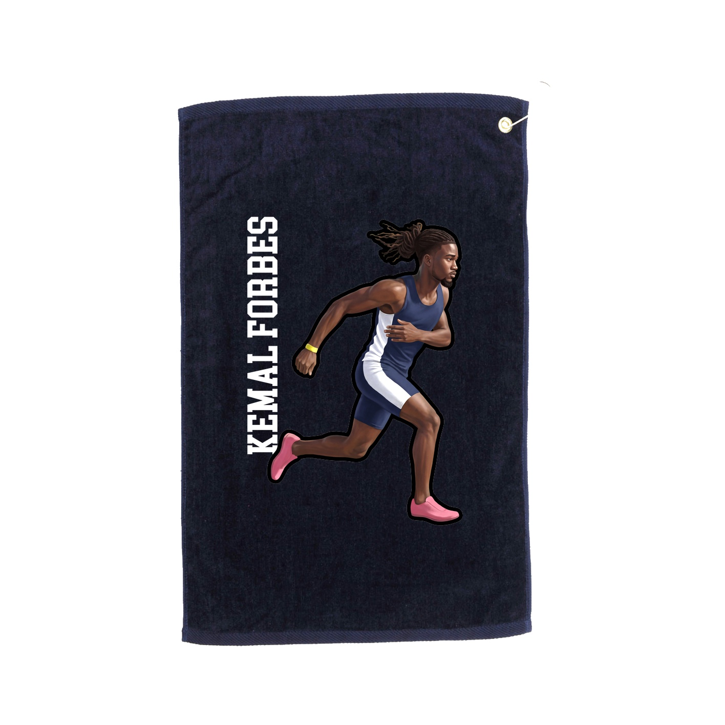 Golf Towel — Name Vertical in Navy