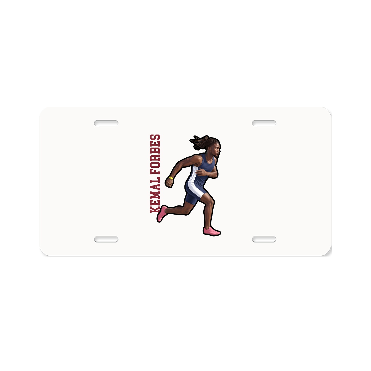 License Plate — Name Vertical in Classic