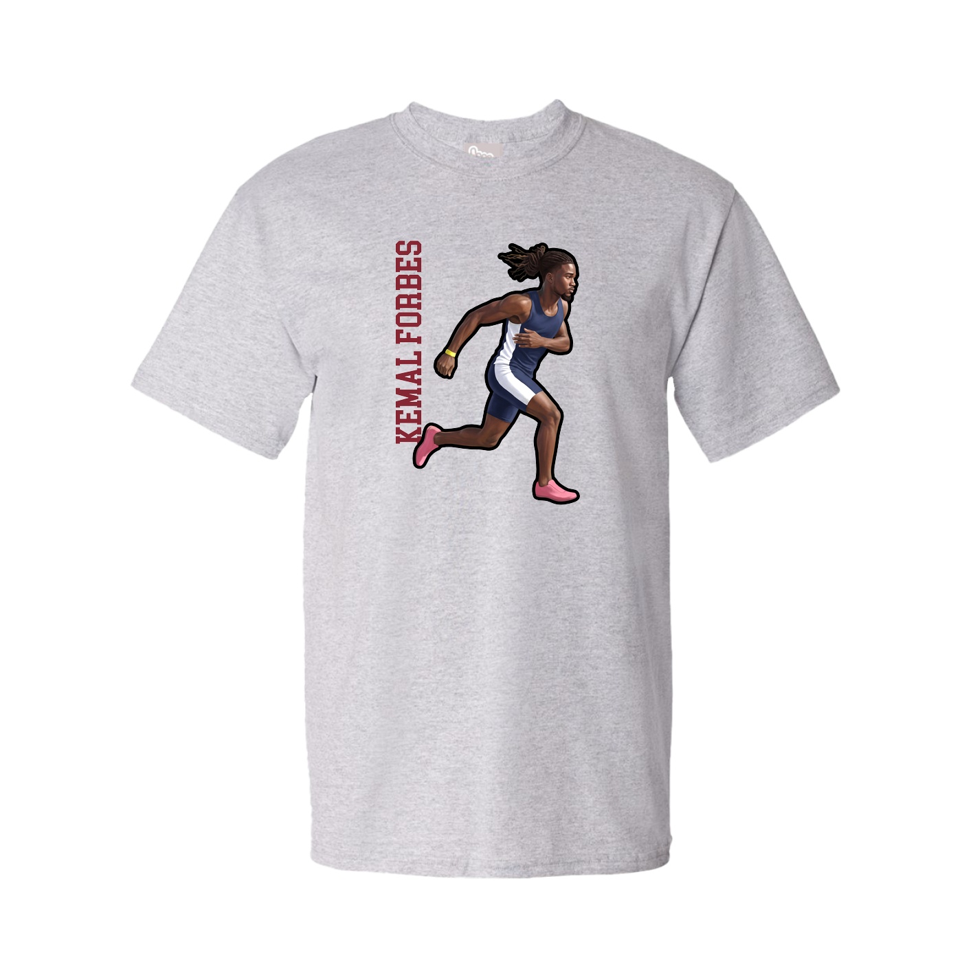 Tee — Name Vertical in Grey