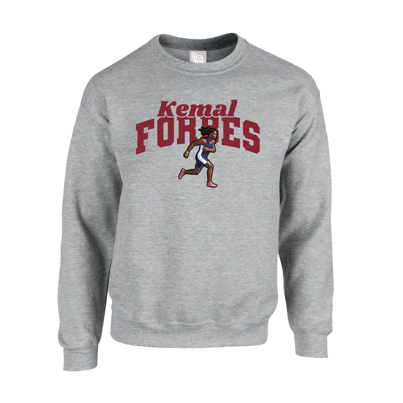 Fleece Crew — Signature Arch in Grey